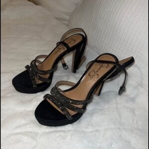 Jessica Simpson Black Strappy Heels